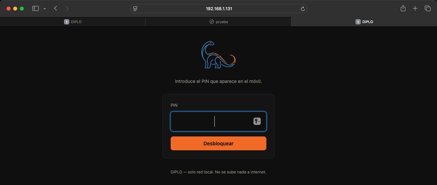 El navegador del ordenador pidiendo el PIN