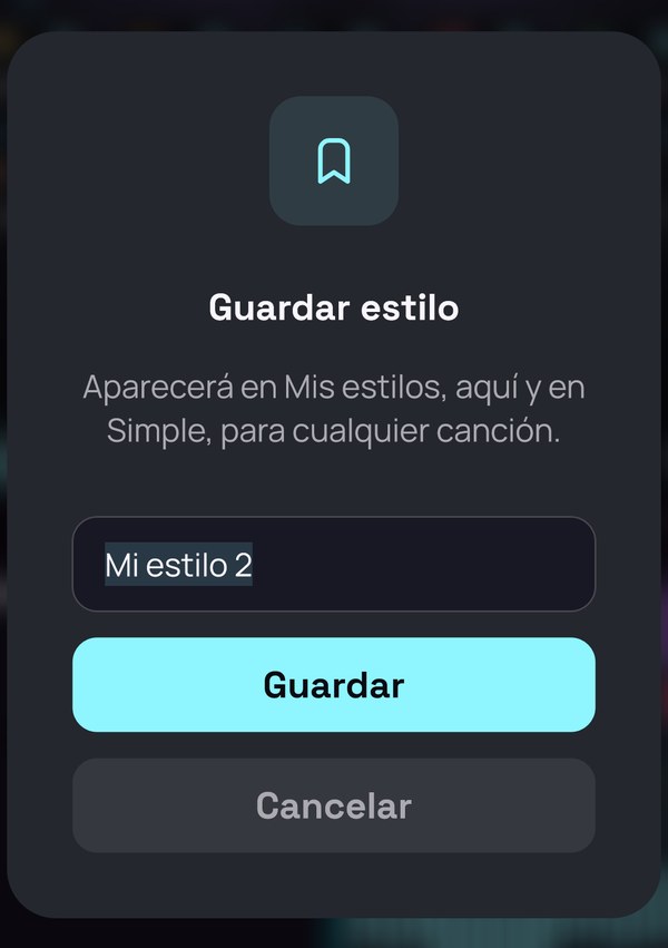 El diálogo Guardar estilo, con el nombre propuesto