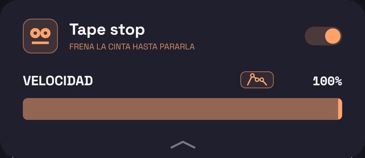 Panel del tape stop