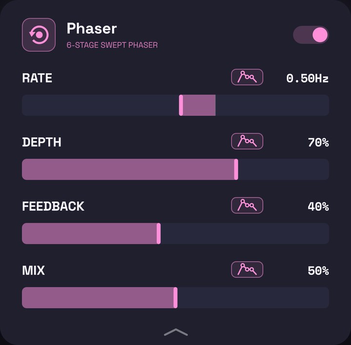 The phaser's panel