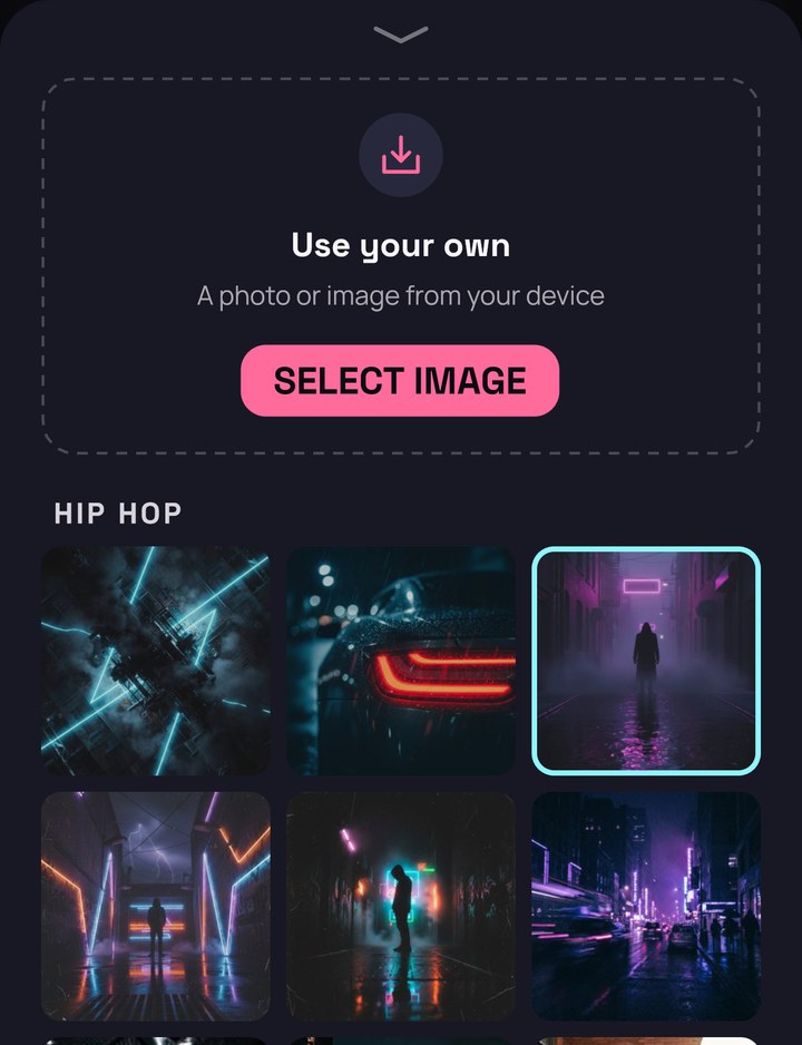 The cover picker: Use your own at the top and the covers by style