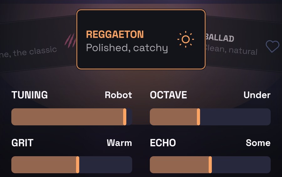 REGGAETON with its controls: Tuning, Octave, Grit and Echo